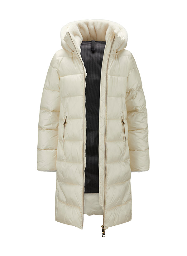 Steppmantel MSMiranda, Mikrofaser Fake Fur, creme