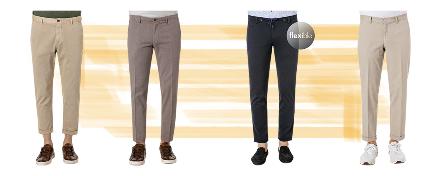 Vier Hosen, die knöchelfrei sind