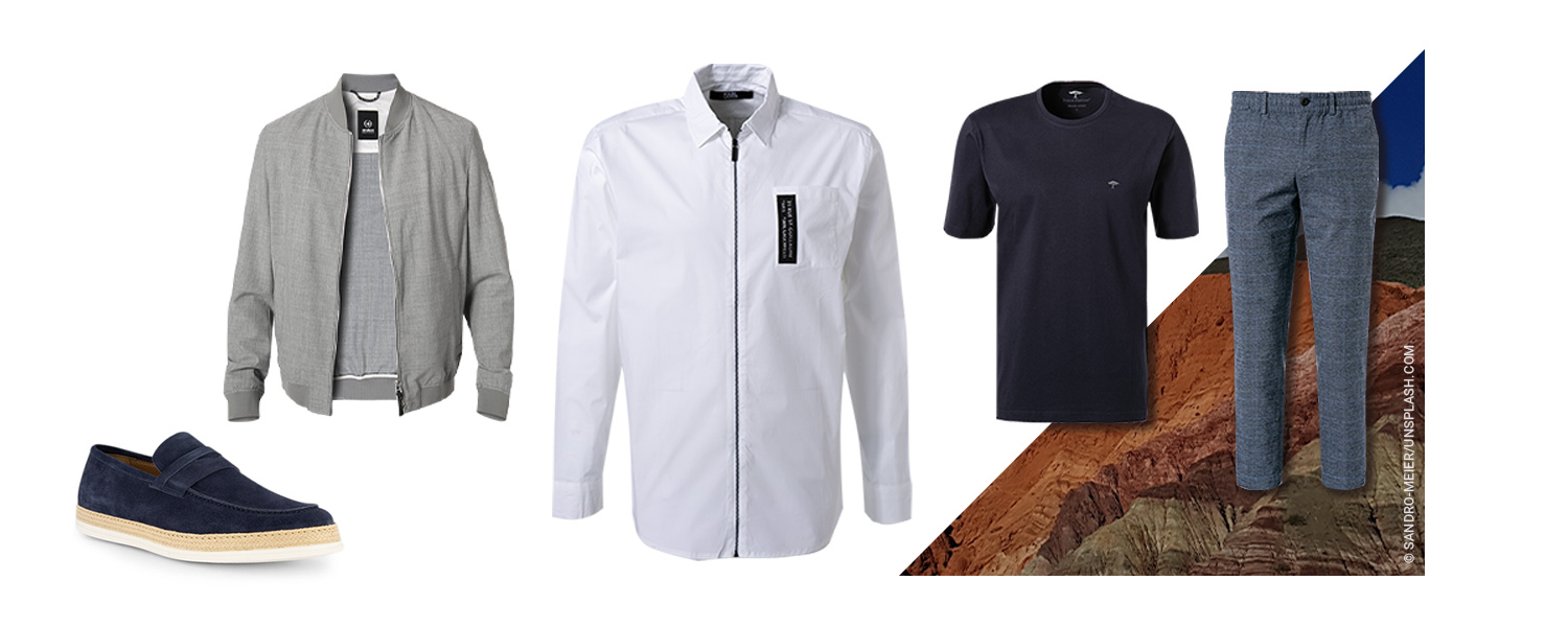 Overshirt mit Reißverschluss zur Chino kombiniert 