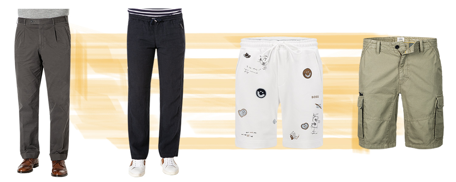 Zwei Hosen und zwei Shorts im Loose Fit