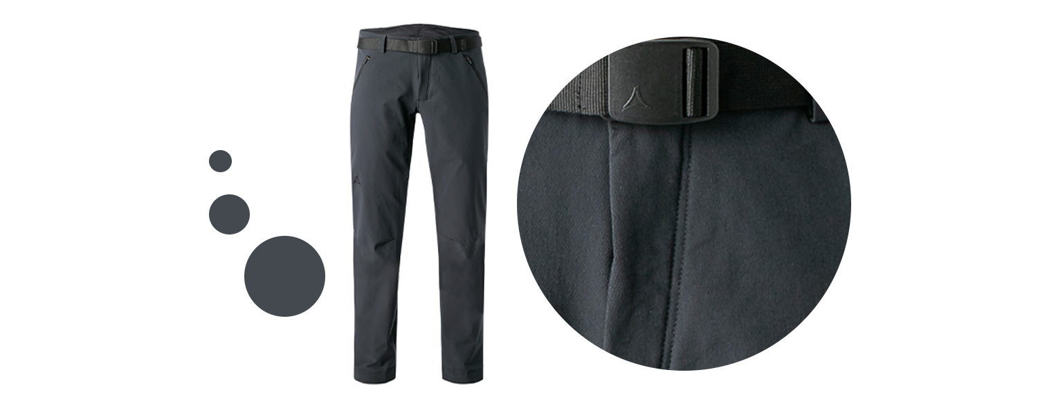 Funktionshose mit Gürtel in Schwarz