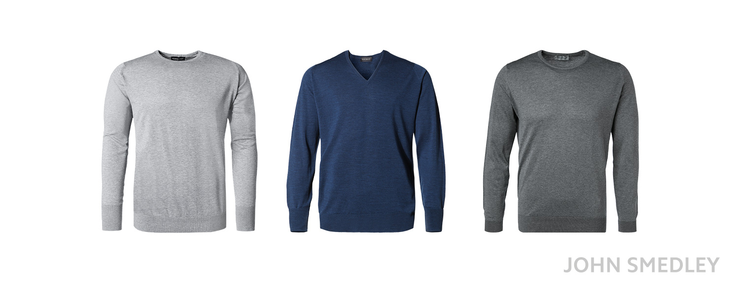 Drei Pullover von John Smedley