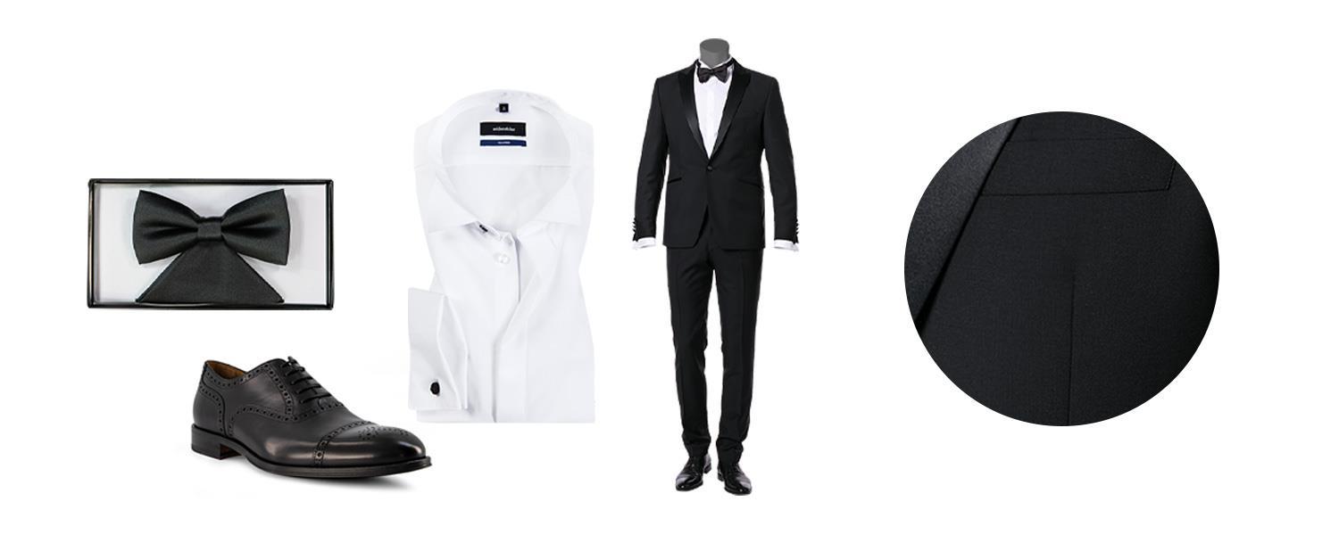 Hochzeitsanzug mit Schwarzer Fliege und Weißes Hemd