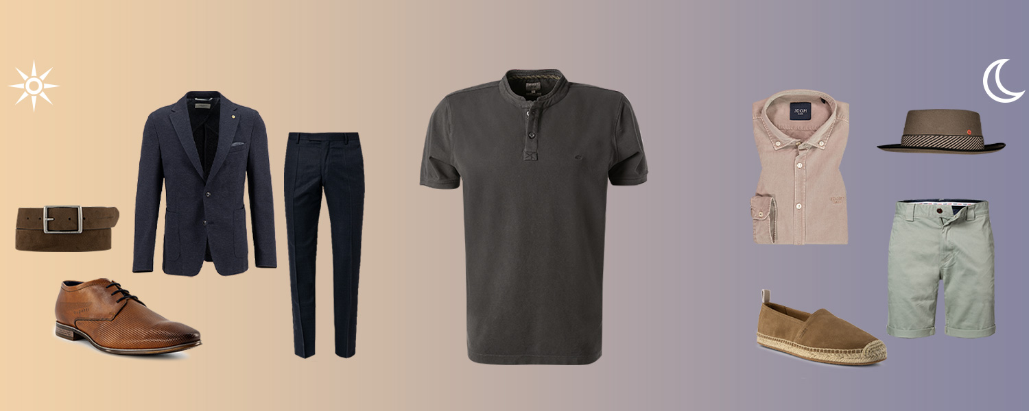 Schwarzes T-Shirt mit Knöpfen im Business oder Freizeit gestylt