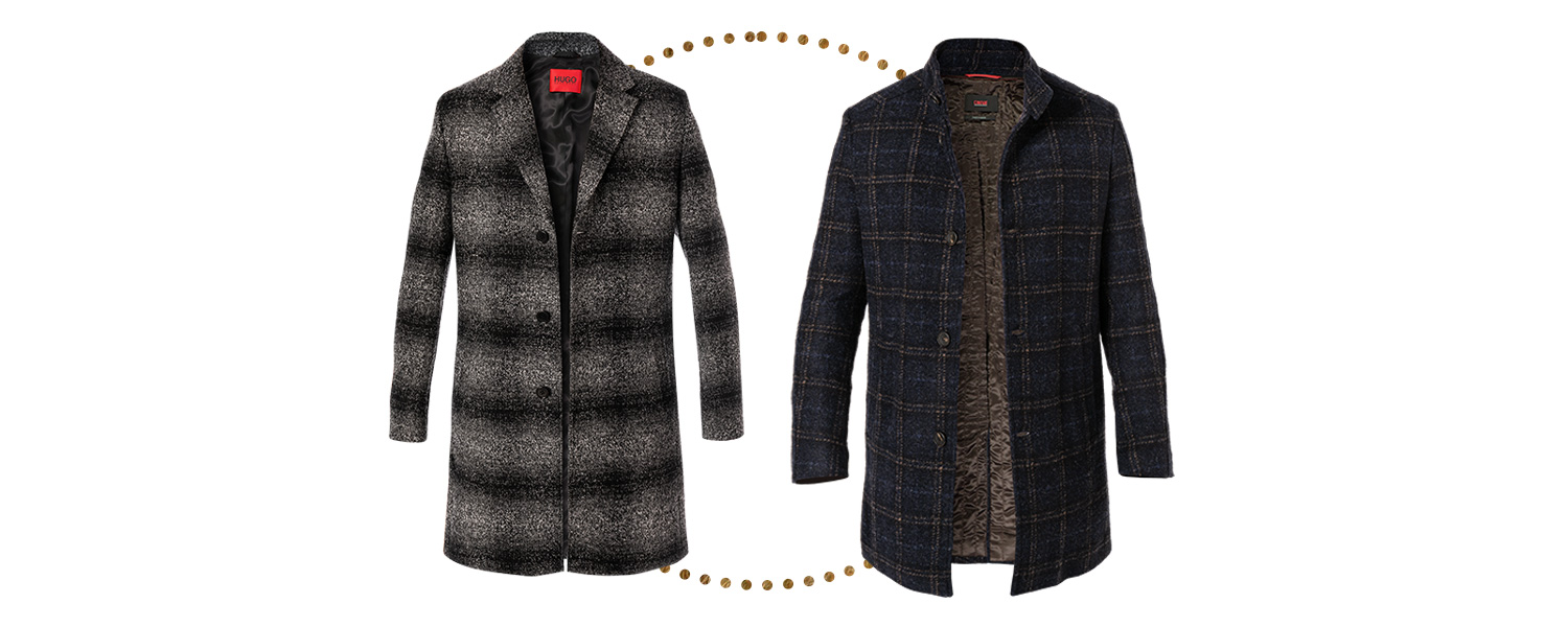 Zwei karierte Mäntel