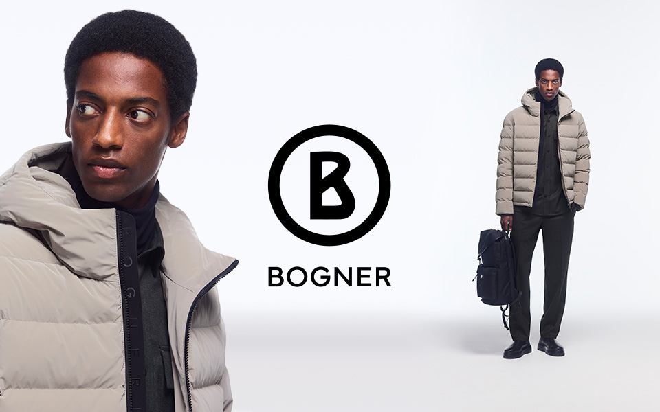 Bogner – graue Daunenjacke stilvoll getragen