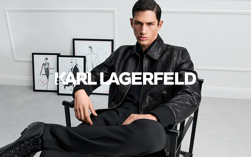 Karl Lagerfeld – genarbte Lederjacke in Schwarz, edgy cooler Look 