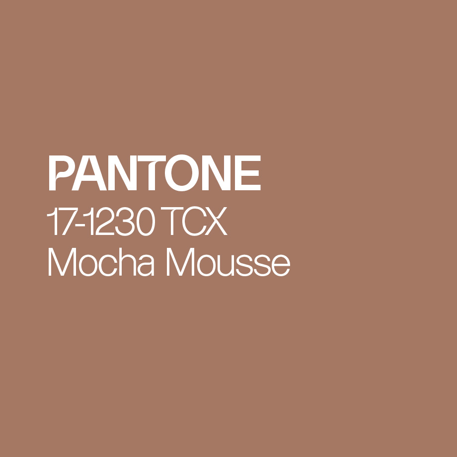 Das Bild zeigt die Pantone Farbe Mocha Mousse 17-1230 TCX