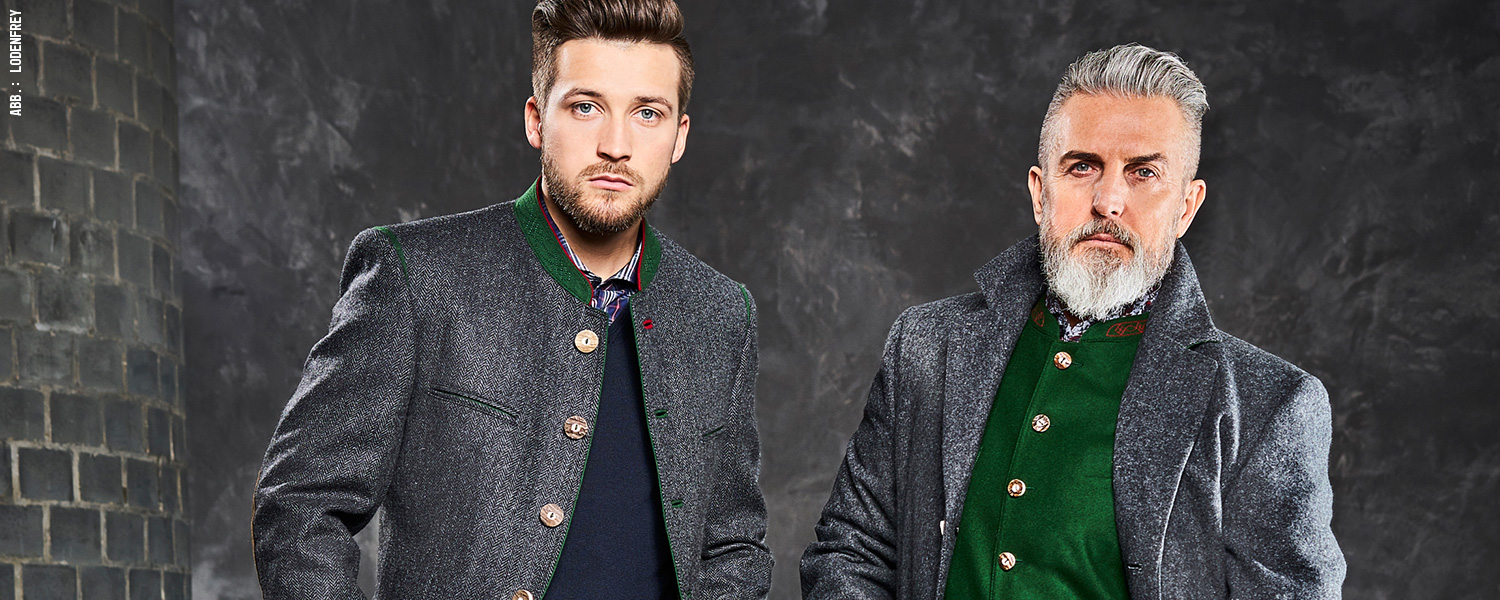 Elegante Trachten-Sakkos mit traditionellen Details – stilvoll interpretiert von Lodenfrey.