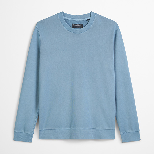 Lässiges Herren-Sweatshirt in hellblauer Farbe mit Rundhalsausschnitt – weiche Baumwollqualität für entspannte Styles.