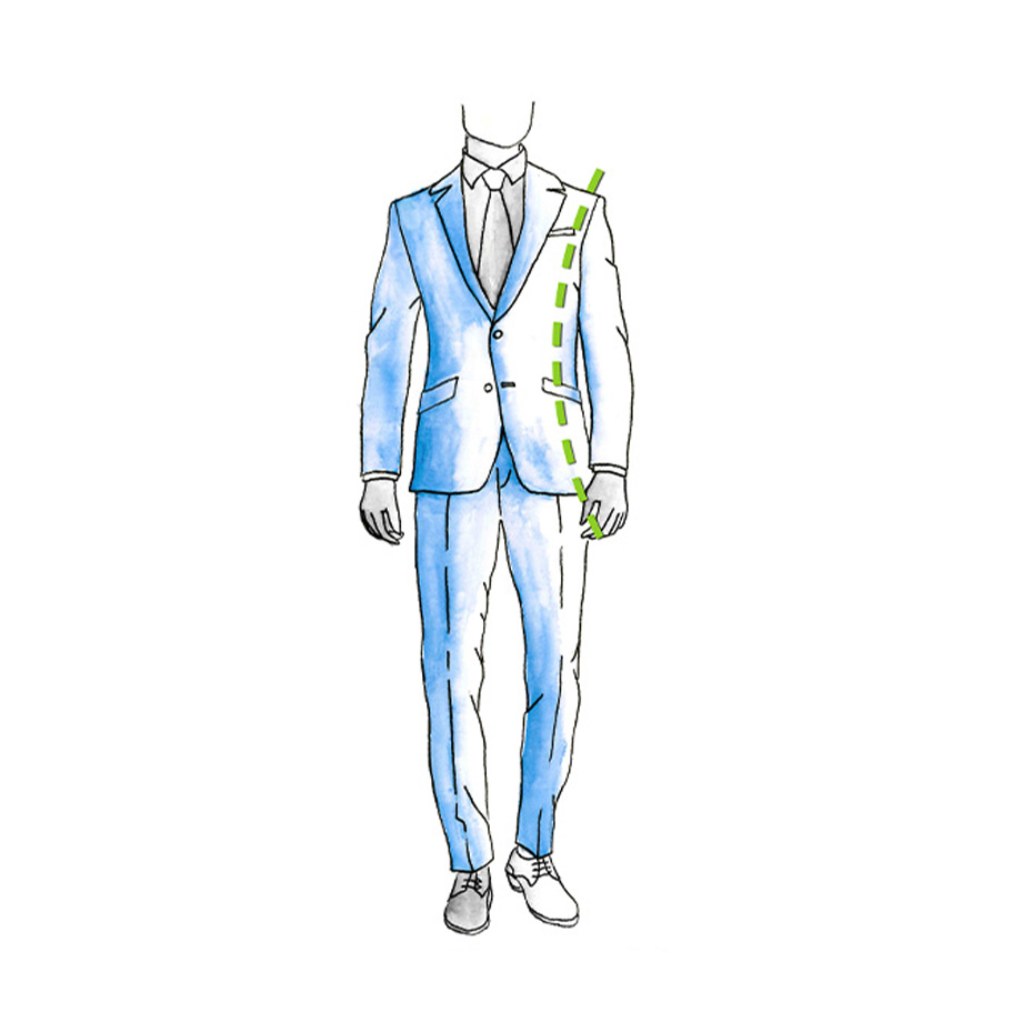 Hellblauer Herrenanzug mit weißem Hemd und Krawatte, zweiteilig, eleganter Business-Schnitt