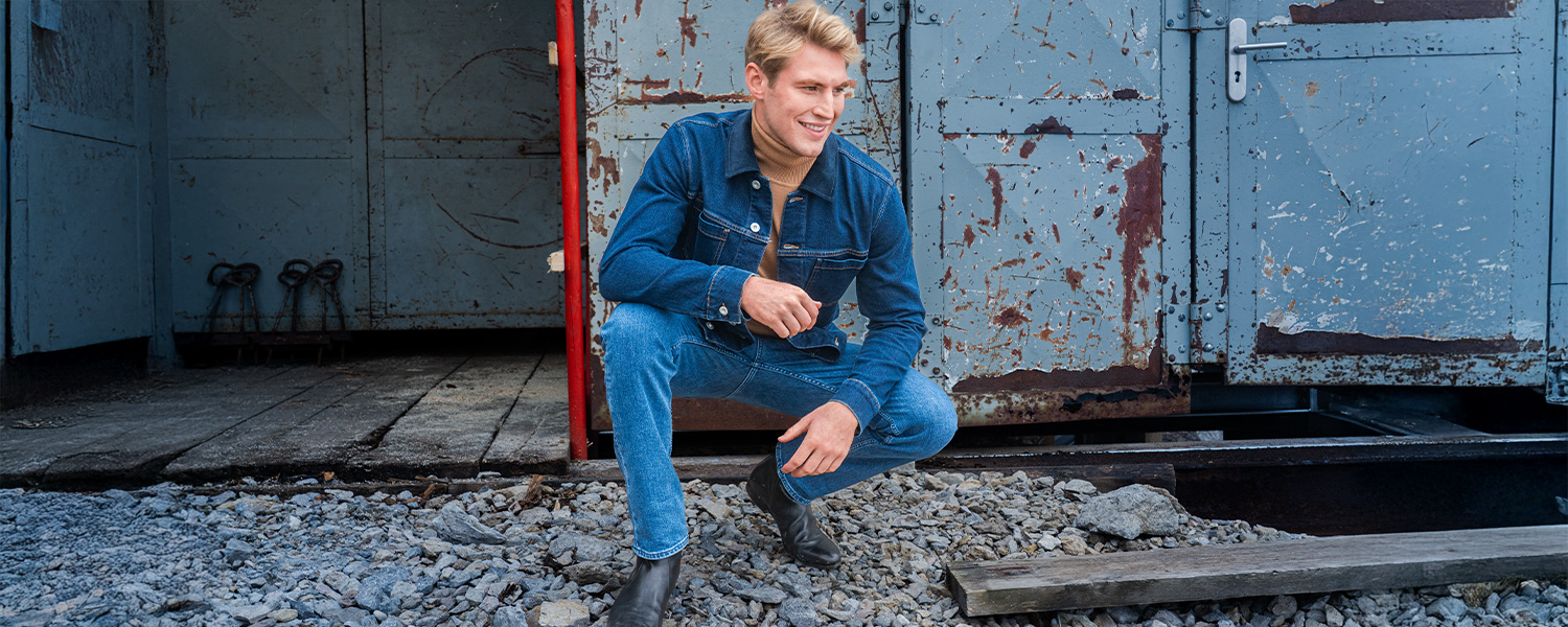 Kategorie-Bild für Jeans – vielseitige Denim-Auswahl für moderne, maskuline Looks.