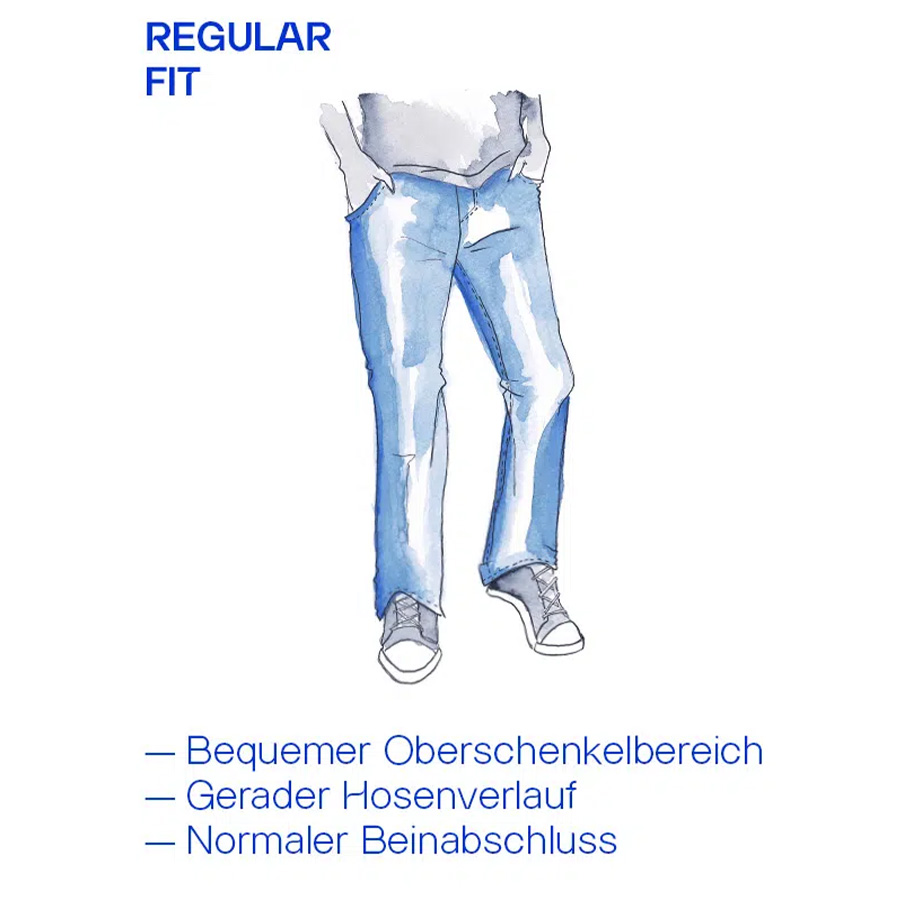 Herrenjeans im Regular Fit, hellblau, mit geradem Schnitt und normalem Beinabschluss, leger getragen