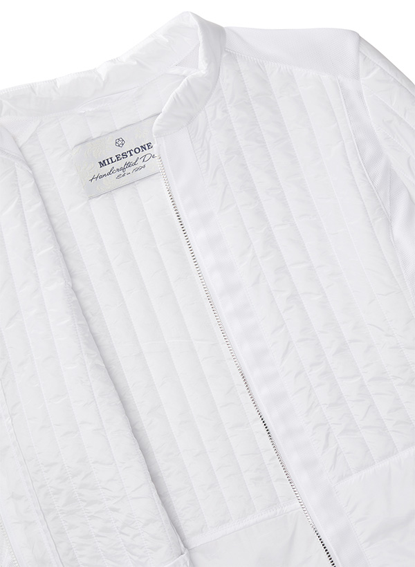 Steppjacke für Damen in Weiß, leicht wattiert, Reißverschluss vorne