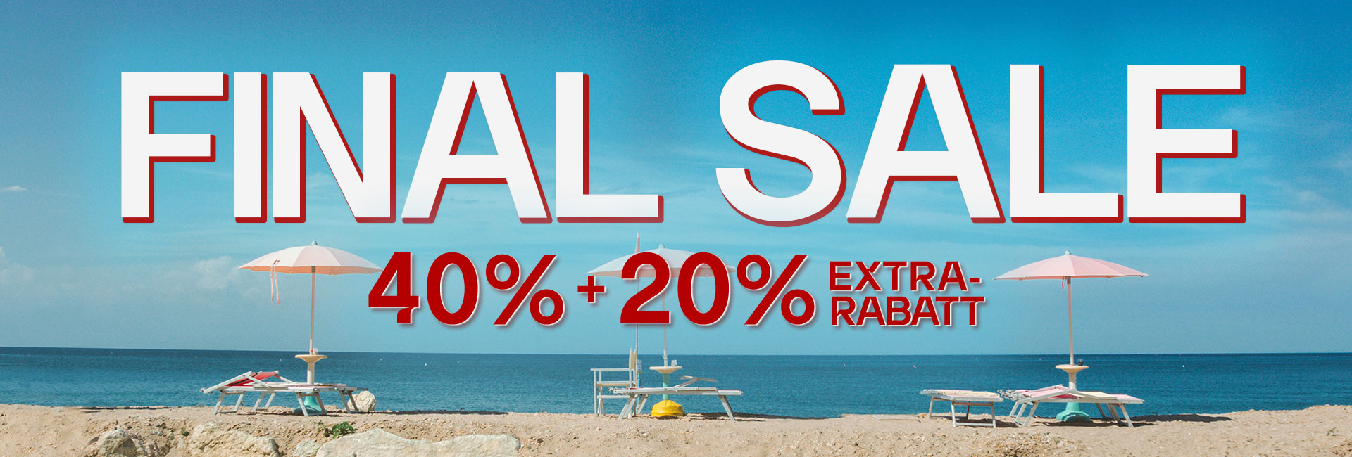 FINAL SALE, 40% + 20% Extra-Rabatt, Strandlandschaft im Hintergrund