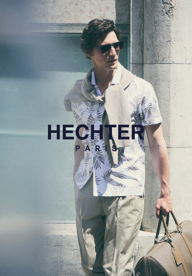 Herren-Freizeithemd mit Blattmuster, weiß-blau, Baumwolle, lässig mit Sonnenbrille getragen
